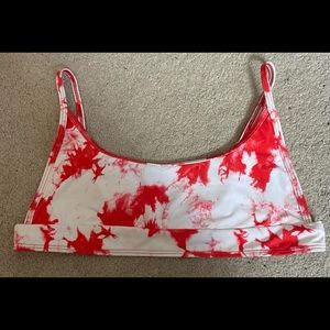 red and white tye dye bikini from shein